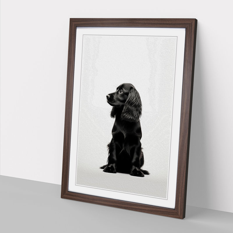 Single Picture Frame Print on Wood, 34cm H x 25cm W, Walnut Framed