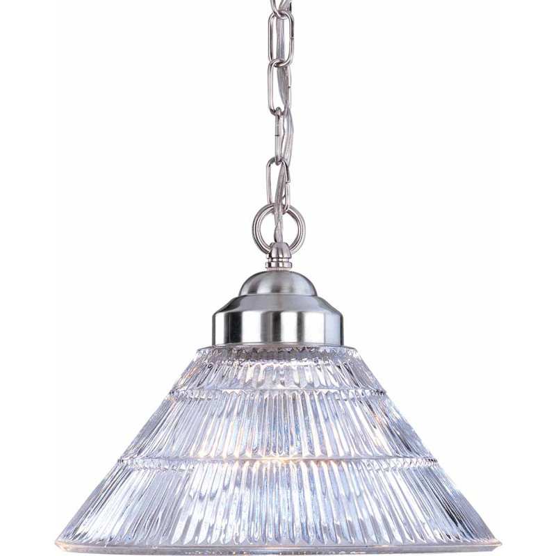 Luminaire suspendu conique 1 lumière, Nickel brossé