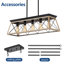 Lustre de style champêtre à 5 lumières pour salle à manger, luminaire rustique en bois clair pour îlot de cuisine