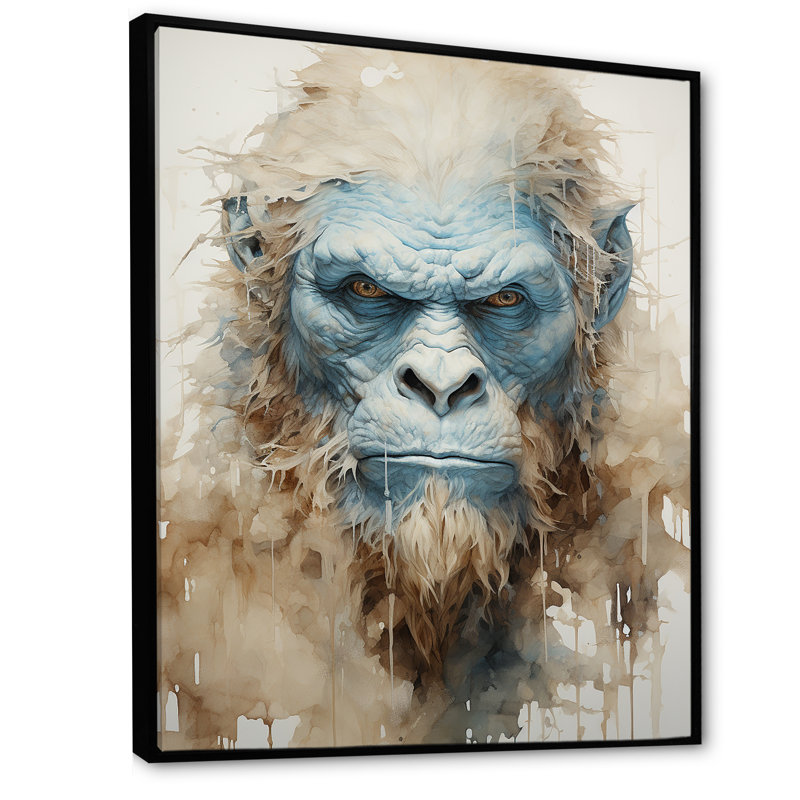 Portrait de Bigfoot - impressions sur toile Bigfoot, H 32 po x l 16 po, Cadre flottant noir