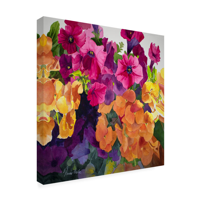 Red Barrel Studio® Petunias And Pansies On Canvas by Tanis Bula Print ...