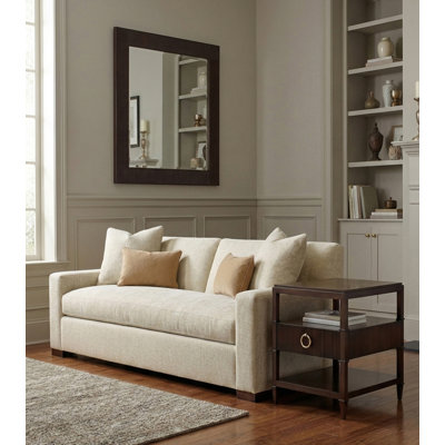 Reeded Solid Wood End Table with Storage