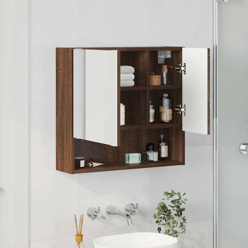 Bathroom Cabinet, Brown Oak