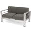 Terrasse extérieure en aluminium kaki - 147 cm de largeur - Assemblage requis - Couleur : Imperméable - Hauteur du siège requise : 126 cm