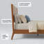 Structure de lit de style Mid-Century en bambou massif avec lattes de bois, support en métal et assemblage facile-129758336-129758333