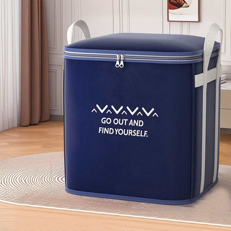  Large Moving Bags or Storage Bags, Strong Handles & Zippers, Moving Boxes Bins Alternative, Heavy Duty Tote Packing Bags for Moving, College Dorm Room Essentials for Clothes, Blue