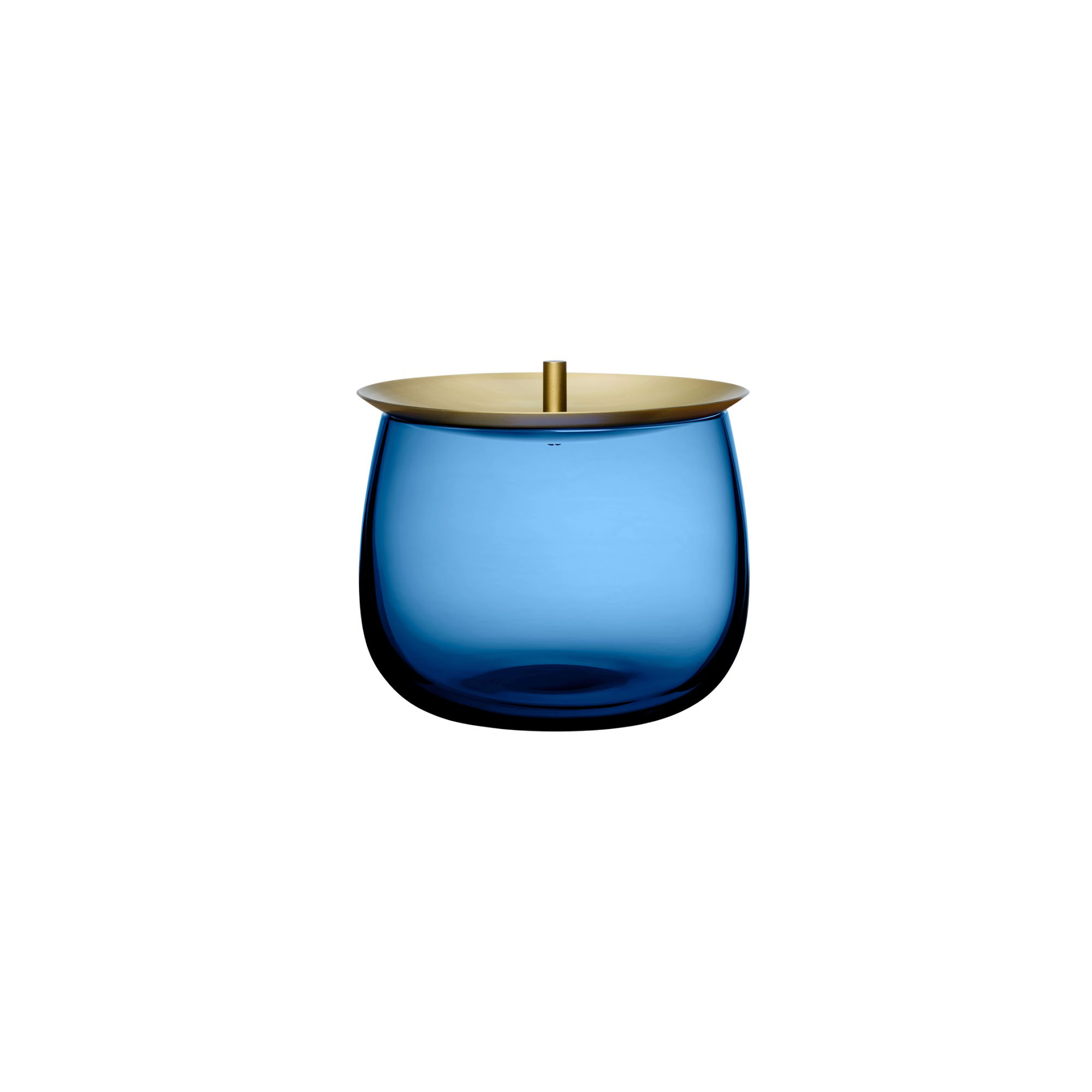 Beret Lead Free Crystal Jar, 4.21" H x 5.12" W x 5.12" D, Cobalt Blue