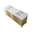 Ensemble de meuble-lavabo autoportant à double cuve 84 po avec plateau en marbre Lavallon-126316240-126316244