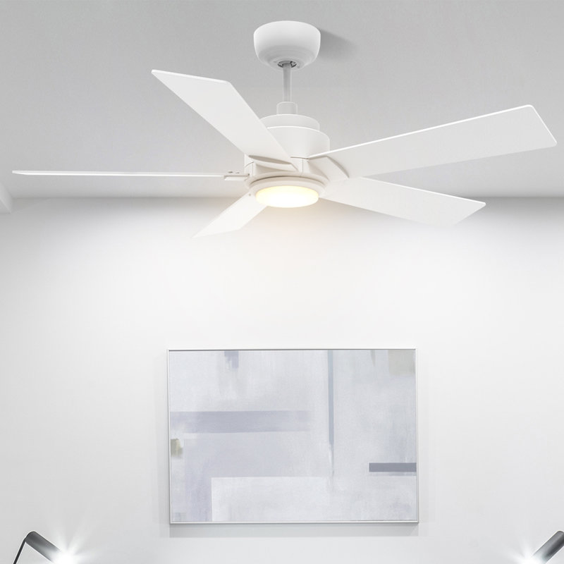 Ventilateur de plafond moderne et intelligent avec lumières DEL, ventilateur de plafond à 5 pales avec télécommande, ventilateur de chambre à coucher et ventilateur de salon
