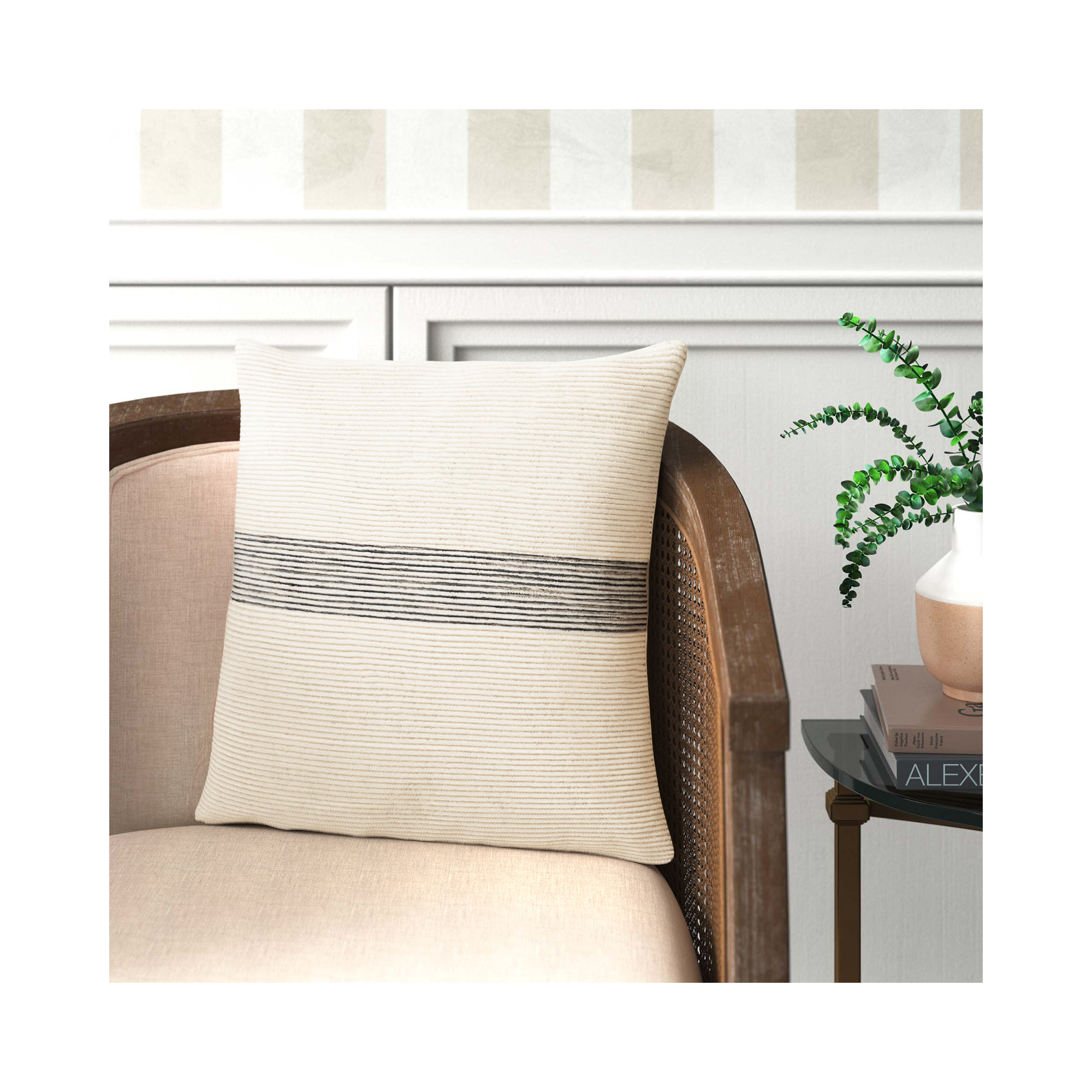 Cason Striped Cotton Throw Pillow, 20" x 20", Pillow Cover Only - No Insert