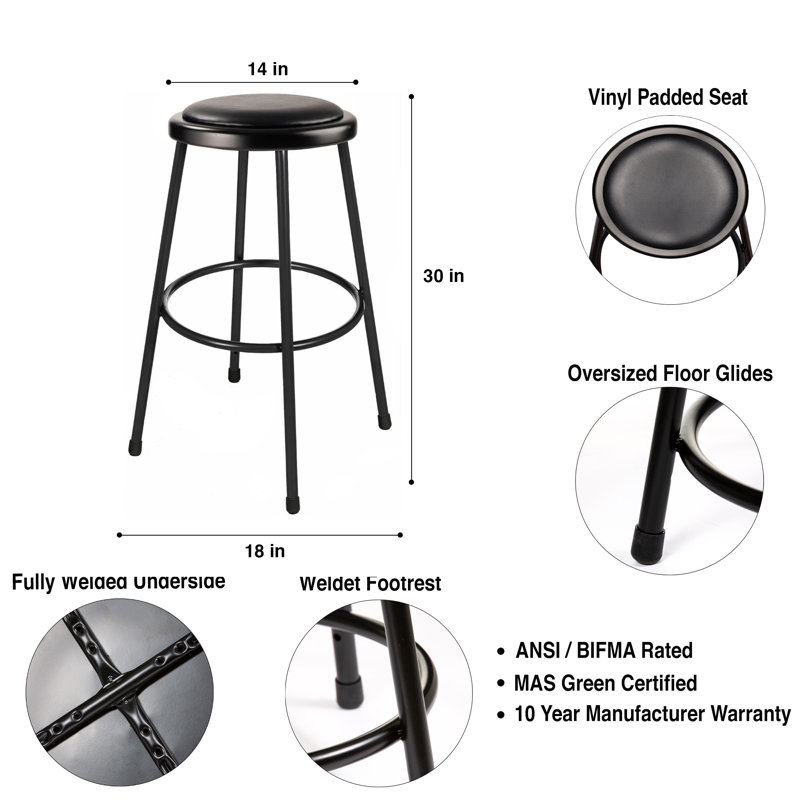 Tabouret Parvej, Noir
