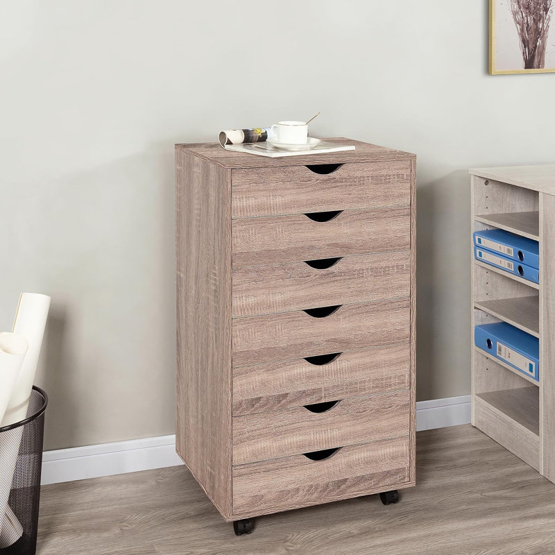 Classeur de bureau 7 tiroirs, Brun