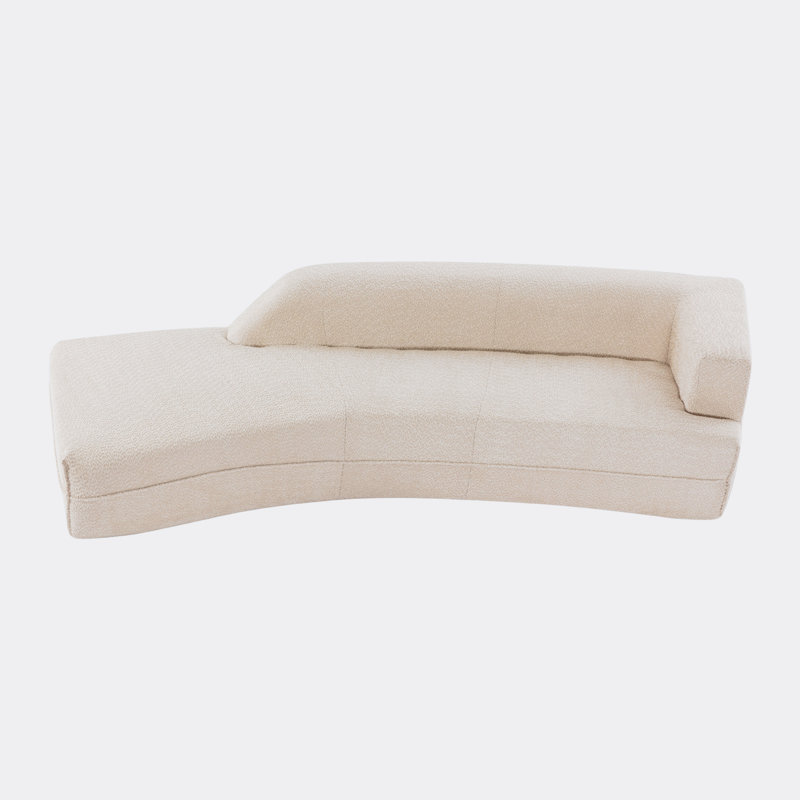 Canapé d'intérieur moderne incurvé pour salon Haiden, Beige Boucle