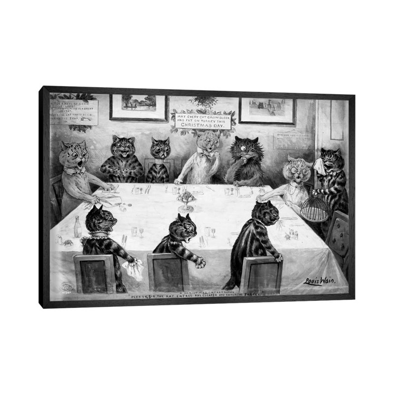 A Christmas Catastrophe - Print on Canvas, Black Framed, 66.04 cm H x 45.72 cm W