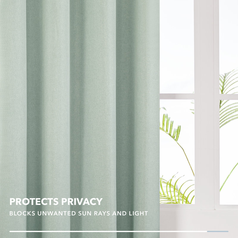 Ipswich Blackout Thermal Grommet Curtain Panels , 52" W x 95" L, Green