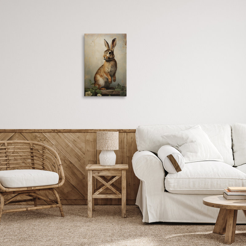 Dark Rabbit Portrait Canvas Wall Art by Petal Prints Design, 24" H x 16" W