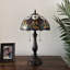 Lampe de table Tiffany avec tulipes rouges en verre coloré et ampoules DEL incluses l 12 po x P 12 po x H 22 po