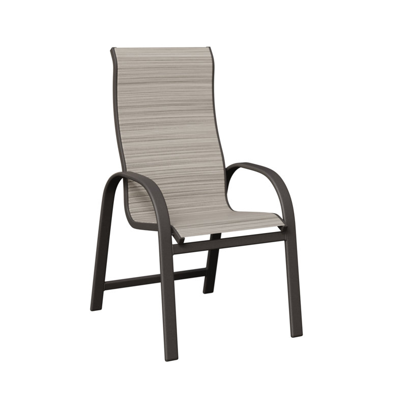 Chaise de salle à manger à haut dossier Amma Graphite Speckle, Kozo fossile, Graphite moucheté