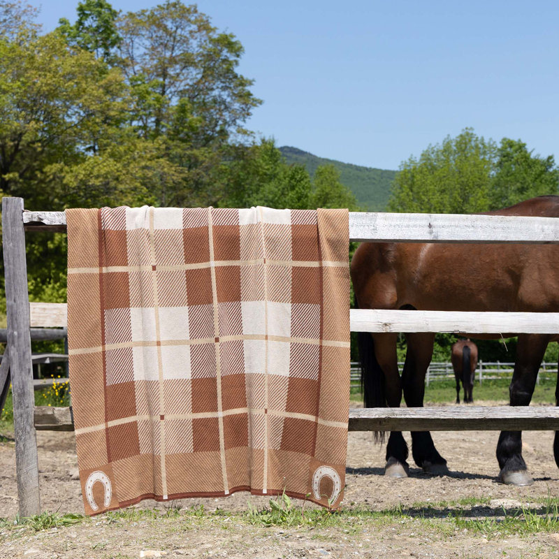 In2Green Country Equestrian Knit Throw Brown
