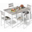Ensemble de 5 chaises de table de cuisine, ensemble de table de salle à manger pour 4 personnes, ensemble de table de salle à manger rectangulaire avec quatre chaises et plateau en bois, ensemble de table de salle à manger avec dossier pour les petits -106612665