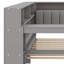 Lit plateforme en bois - tablettes de rangement, tiroirs, station de charge, DEL, bureau et tête de lit tapissier inclus-311509476-311509498