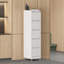 Versatile 5 Drawer Metal Vertical File Cabinet with Lock and Wheels, Ideal for Home and Office Document Storage and Organization-1693874769