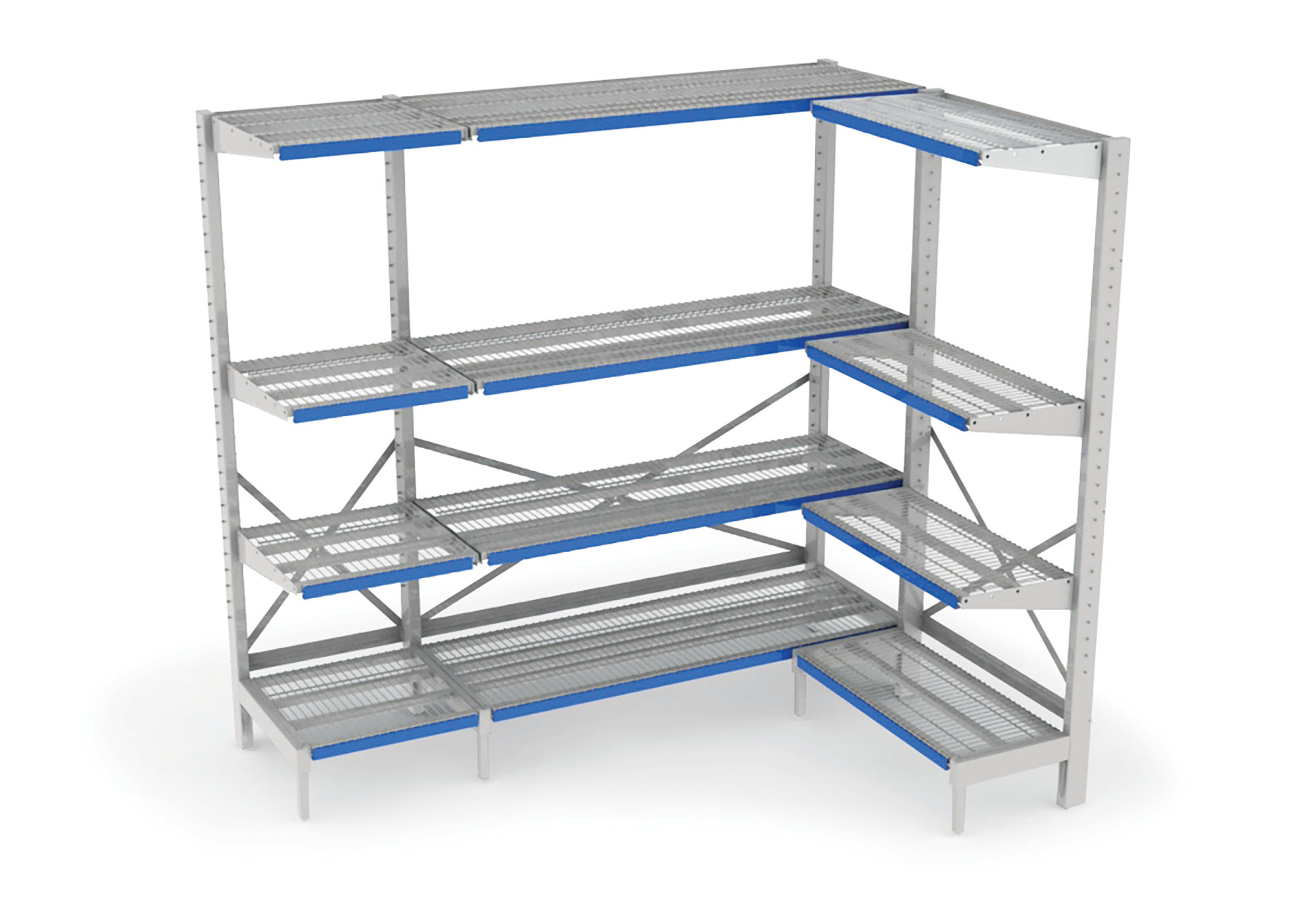 Spg Steel Racks SPG Freestyle Cantilever 4-Tier Shelving Unit - Add-On Unit - 18 X 48 X ...