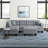 Azruddin Reversible Sectional Sofa with Storage Ottoman