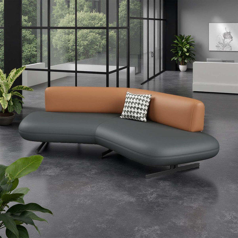 Business-style orange-gray creative reception sofa