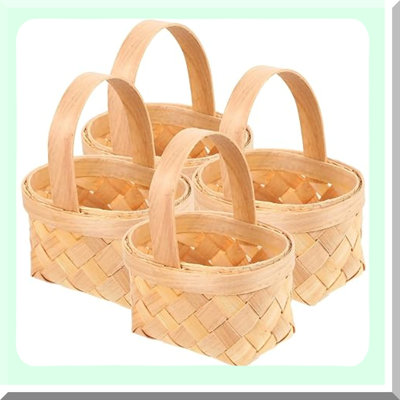 Woven Basket Set with Handles for Storage and Decor