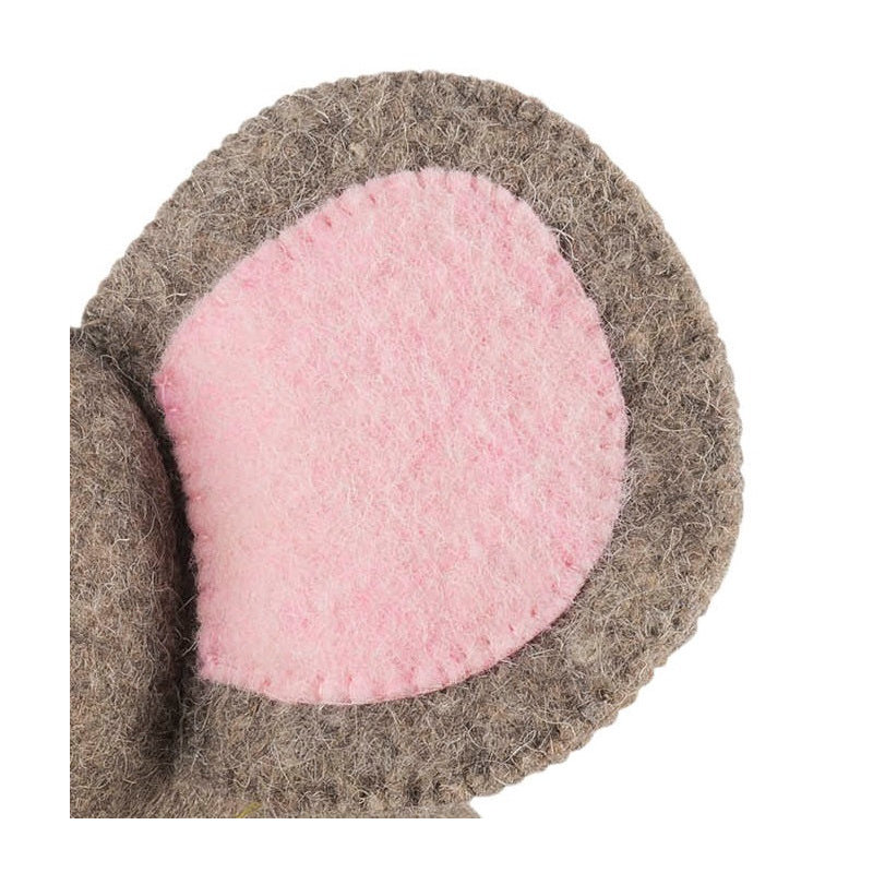 Wool Weighted Floor Stop, Pink/Gray
