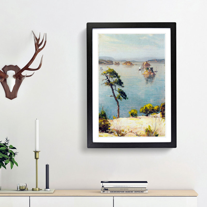 Landshaft by Hiroshi Yoshida - Framed Print, 48cm H x 36cm W x 2cm D, Black Framed