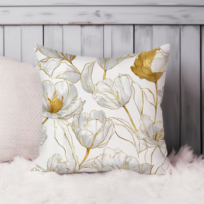 Floral Flowers Pattern - III Cottage Throw Pillow Cover