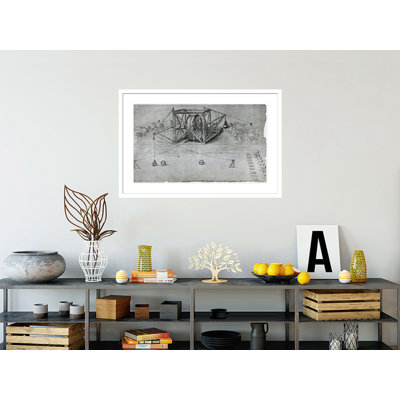 Excavator for canal construction (based on the design of another engineer) Fol. 1v-a Codex Atlanticus by Leonardo da Vinci - Framed Giclee Print