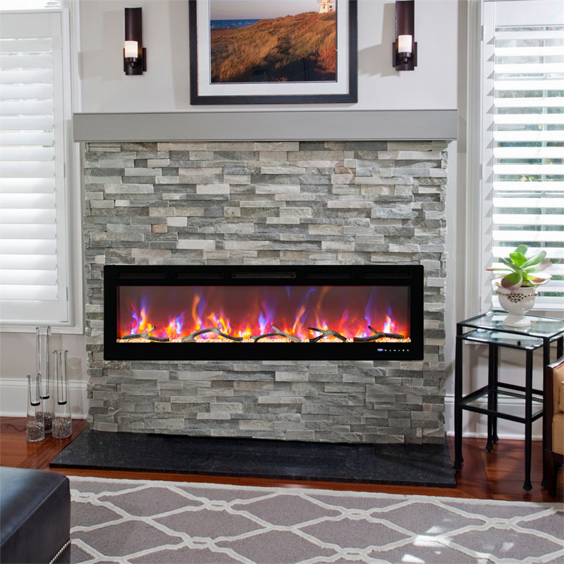 Blue Elephant 127cm W Black Electric Fireplace