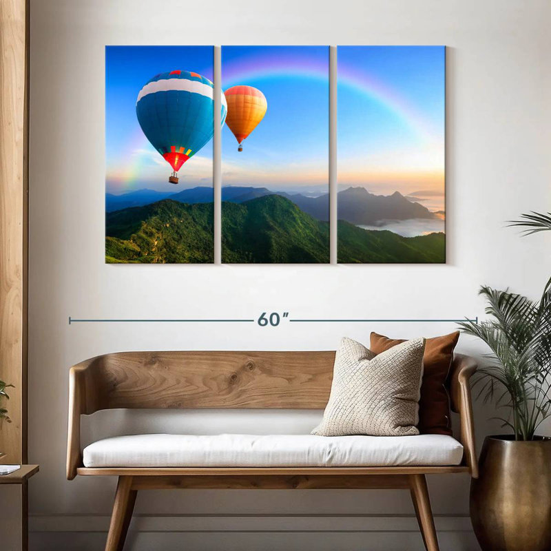 Mehar ballons et arc-en-ciel, H 32 po x l 50 po
