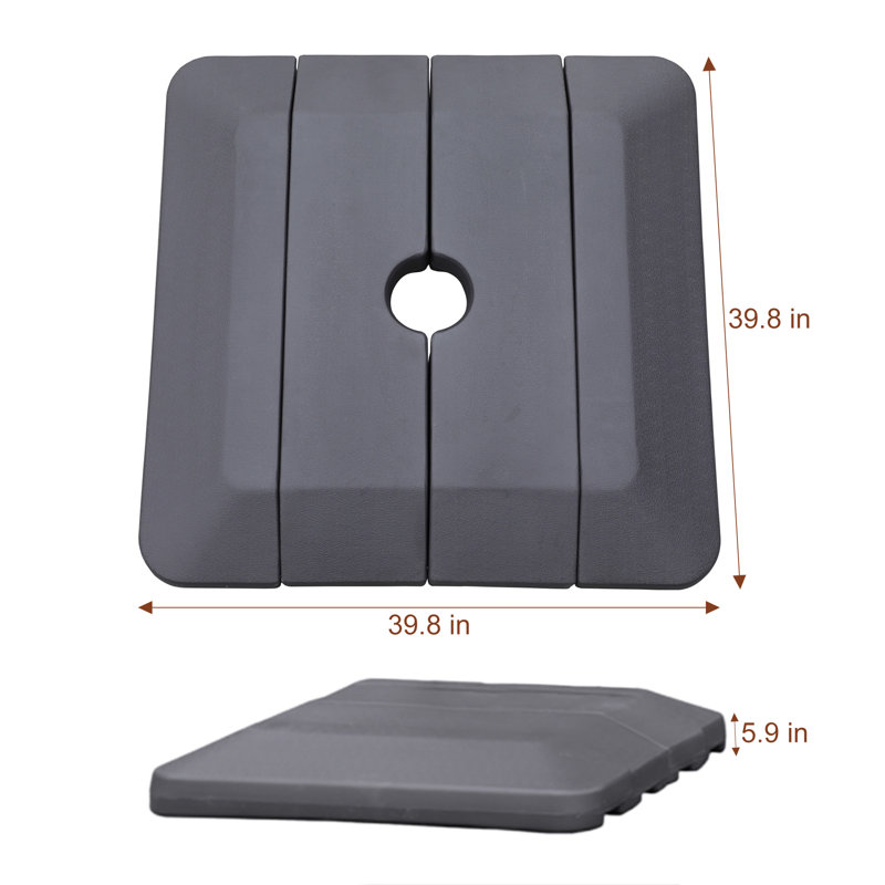 Base de parasol carrée en PEHD 4 pièces 243 lb, Gris