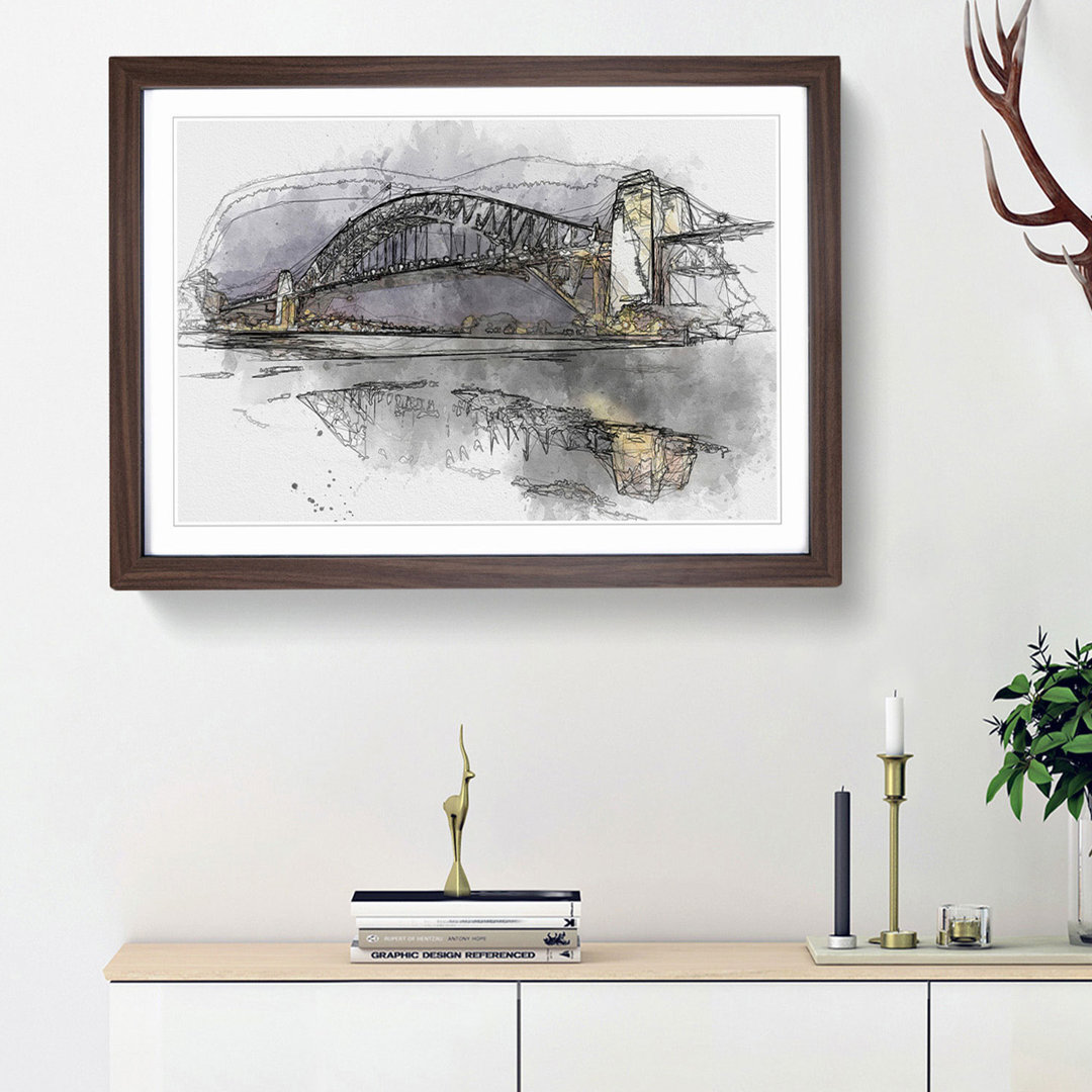 Sydney Harbour Bridge Australia in Abstract - Framed Print