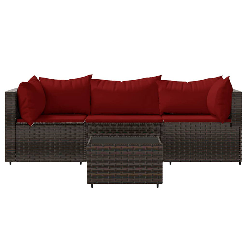 Patio Sectional Set with Cushions, Gray, Blue, Yes