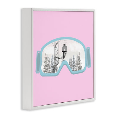 Winter Winter Slopes Goggles, giclée encadrée, design par Ashley Singleton