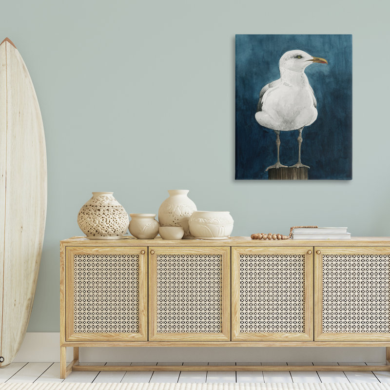 "Mouette perchée sur toile" par Grace Popp, H 40 po x l 30 po