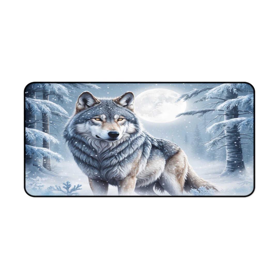 Winter Wolf Moon Desk Mat