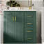 Ensemble de meuble-lavabo 30 po avec lavabo en céramique, armoire de rangement en bois massif, ensemble de meuble-lavabo autoportant avec 3 tiroirs et portes à fermeture douce