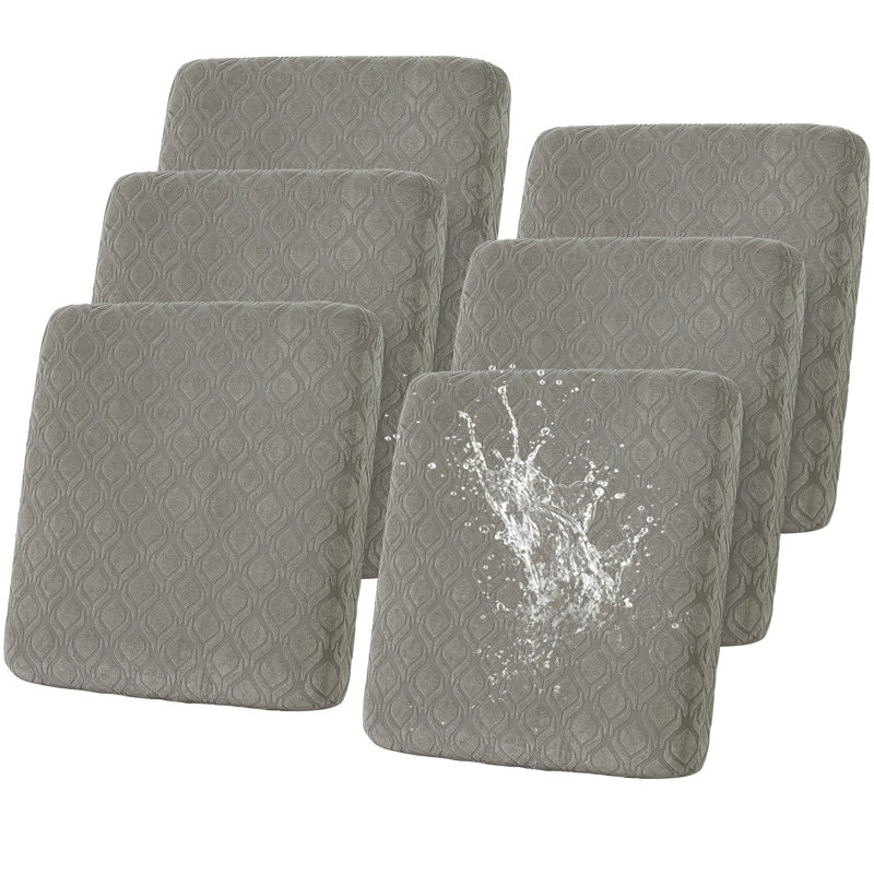 6 housses de coussin imperméables 6 pièces, housses de mobilier d'extérieur lavables extensibles, Gris