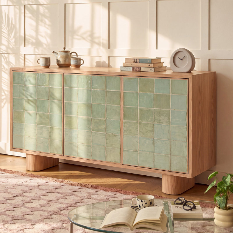 Buffet américain de style minimaliste rétro, 35.8" H x 59.8" W x 15.7" D