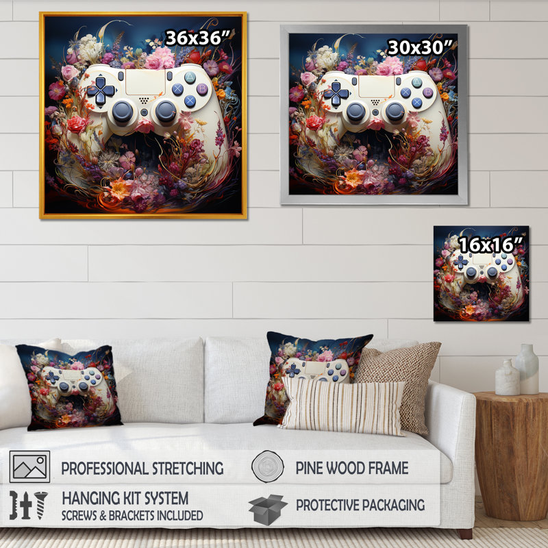 Bloom - Jeux vidéo - Art mural, Noir, H 30 po x l 30 po