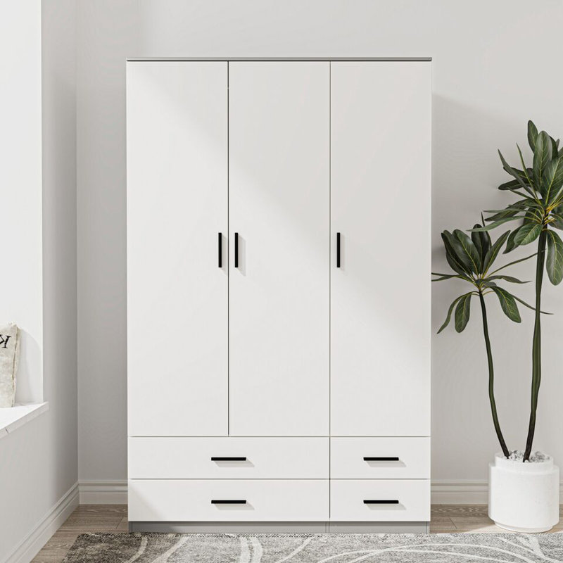 Retonia Manufactured Wood Wardrobe, Grey/White