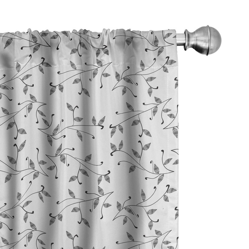 Leaf Semi-Sheer Rod Pocket Sliding Panel, 28" x 95"