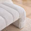 Banquette de lit moderne sans accoudoirs de 69,7 po de largeur, méridienne à dossier capitonné, repose-pieds en chenille pour le salon et la chambre à coucher, vestibule, ivoire-132138061