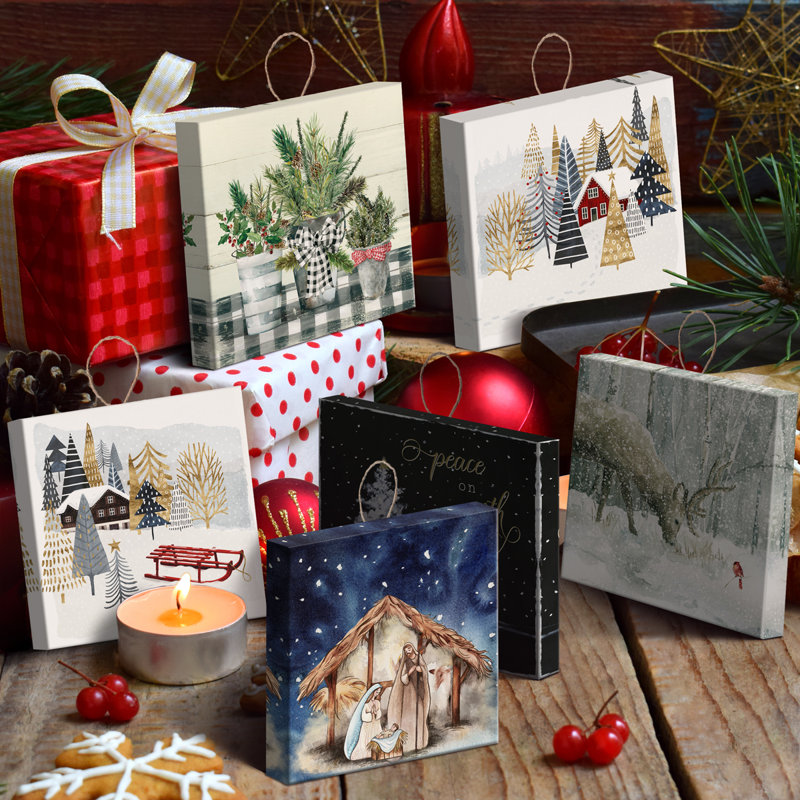 Ensemble de 6 ornements photo suspendus de Noël